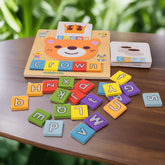 Wooden 2 in 1 Letter matching Game - with Flash Cards